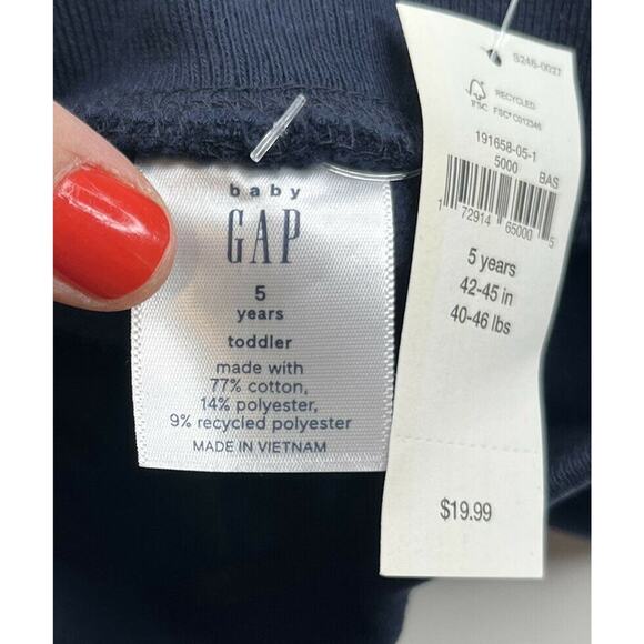 NWT Gap Jogger Sweatpants Size 5 Girls Blue Pink - Picture 3 of 6